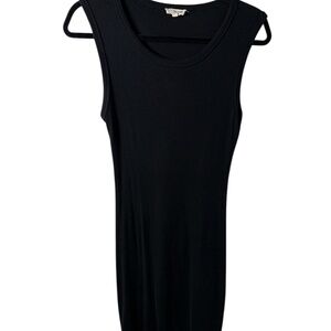 Wilfred Free Ribbed Midi Raw hemmed Dress – Black (Size M)